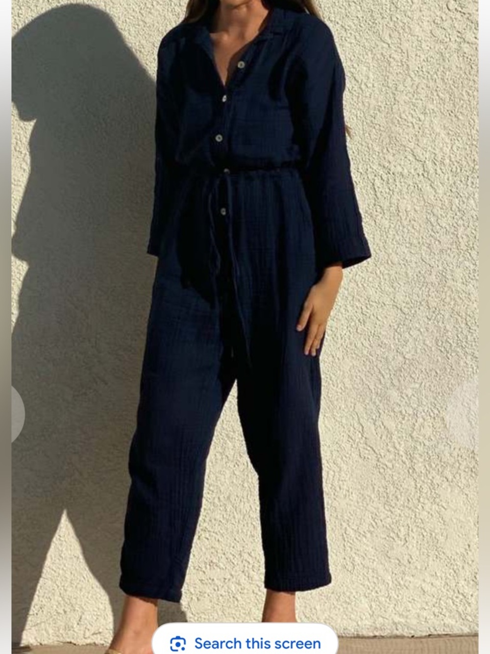 Honest Cotton Crinkle Gauze
Jumpsuit Black One Size
